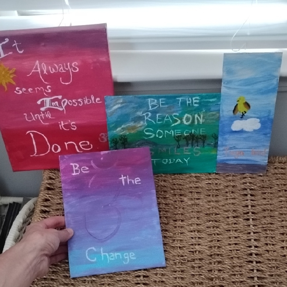 Yoga Inspirational Quote Art Set